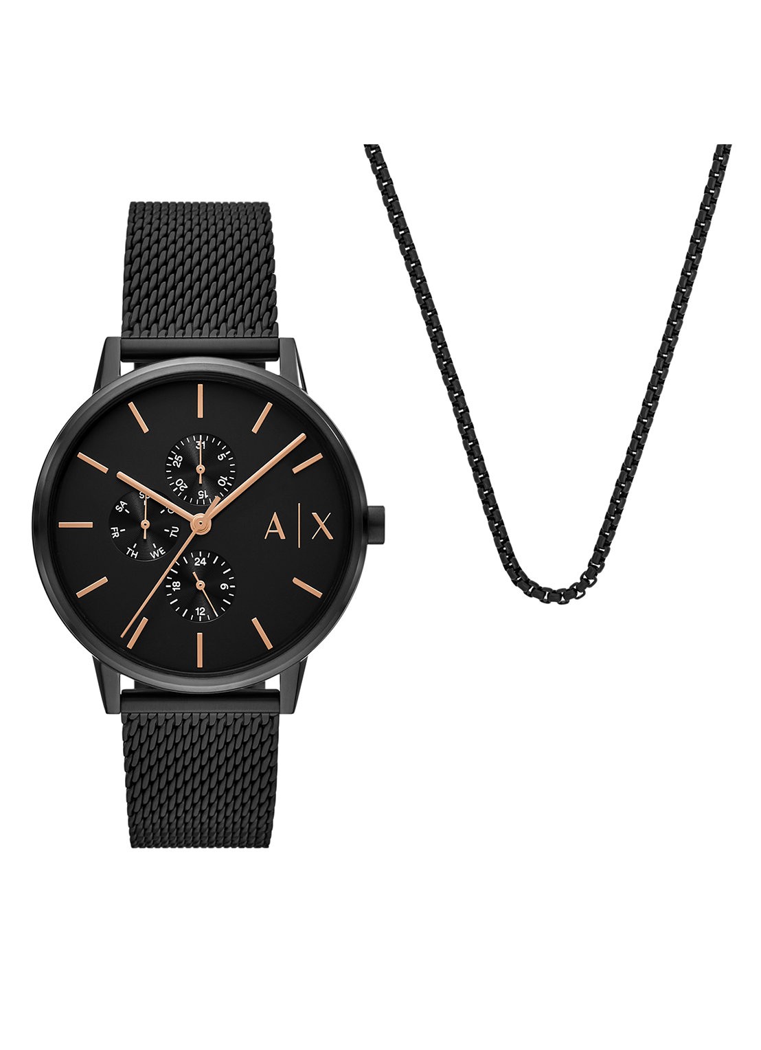 Armani Horloge en armband set van 2 AX7162SET - voorkant zwart