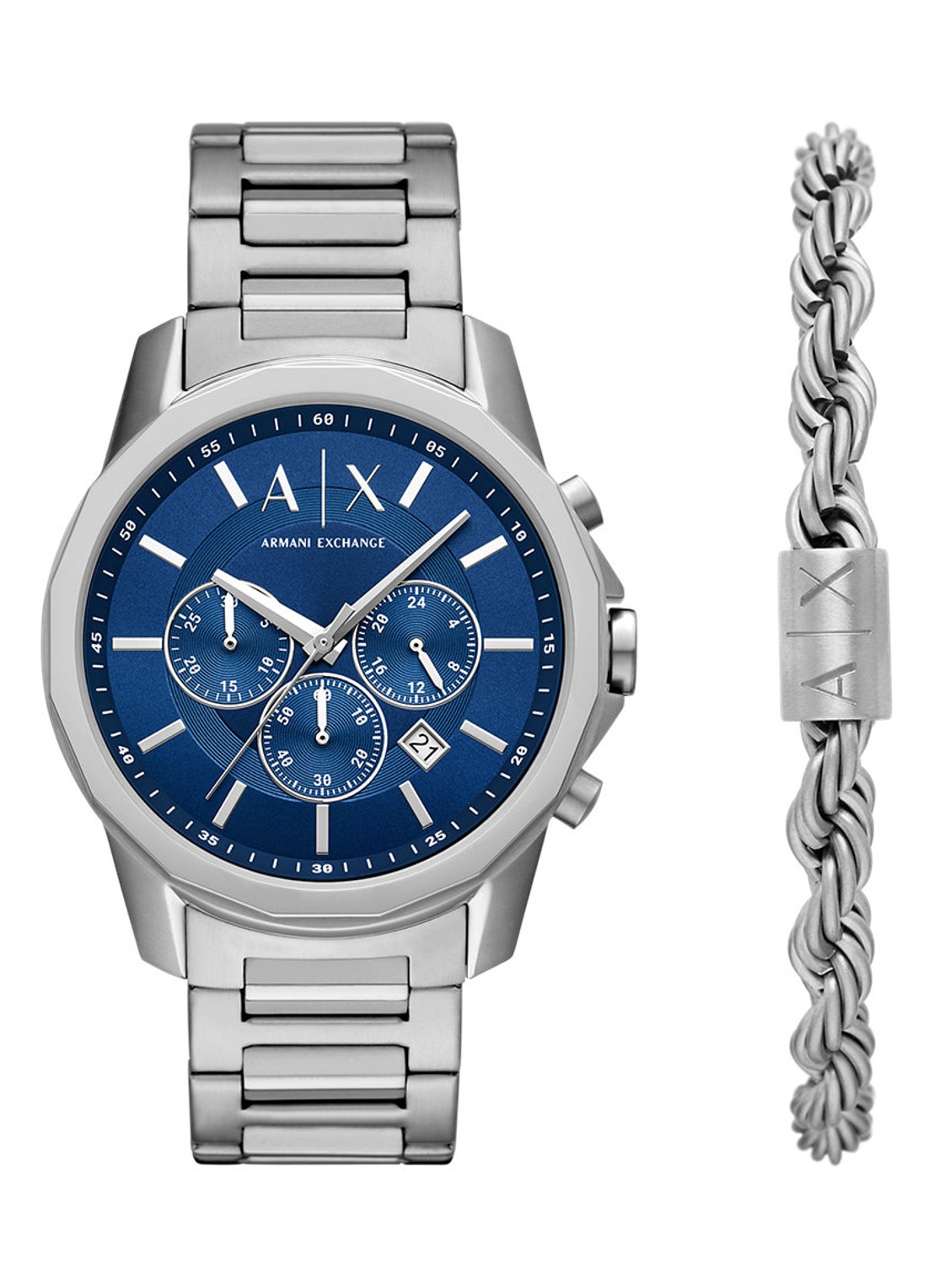 Armani Horloge en armband set van 2 AX7176SET - voorkant 6 zilver