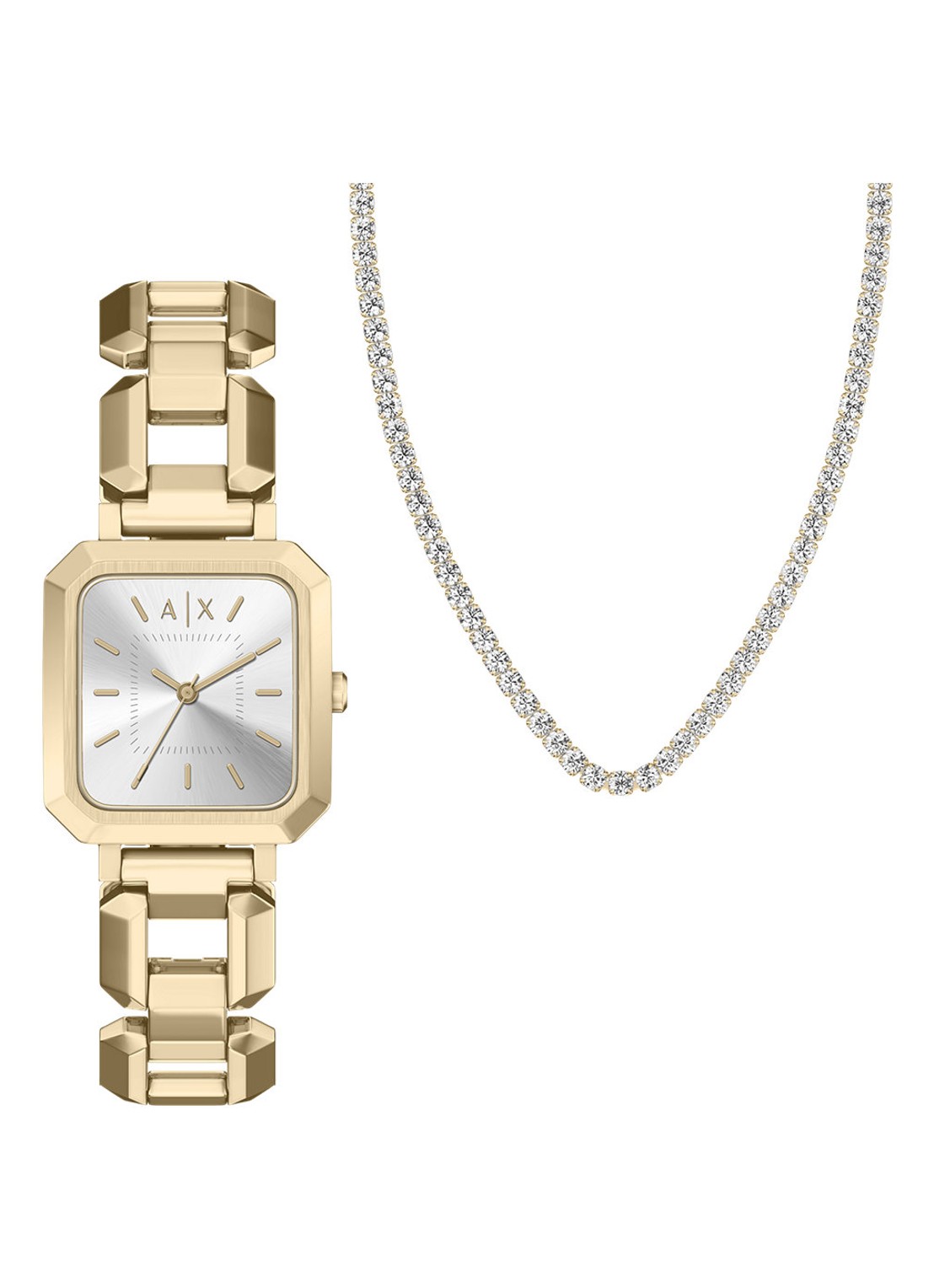 Armani Horloge en ketting set van 2 AX7186SET - voorkant 6 goud