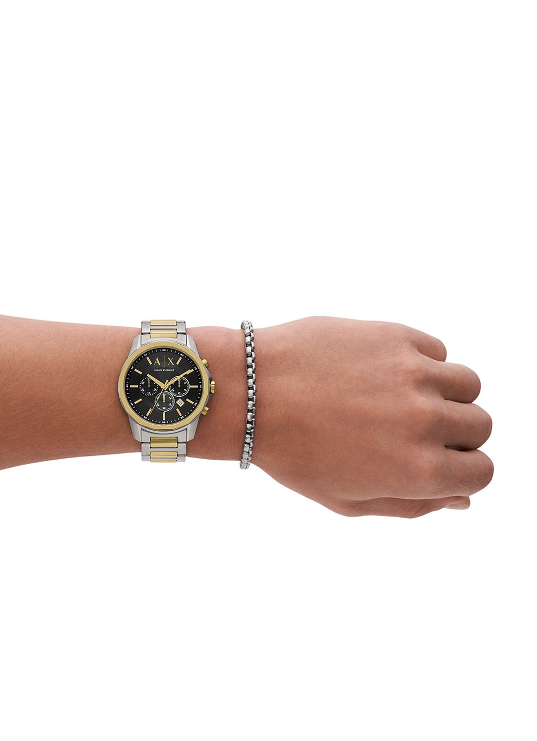 Armani Horloge en schakelarmband giftset AX7148SET - voorkant 6 zilver