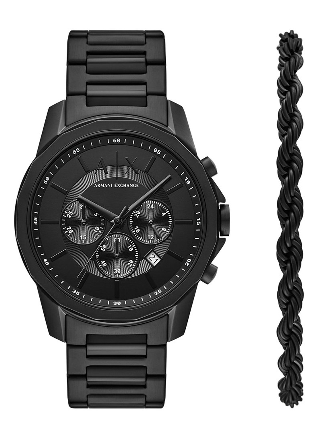 Armani Horloge met armband in set van 2 AX7163SET - voorkant 4 antraciet