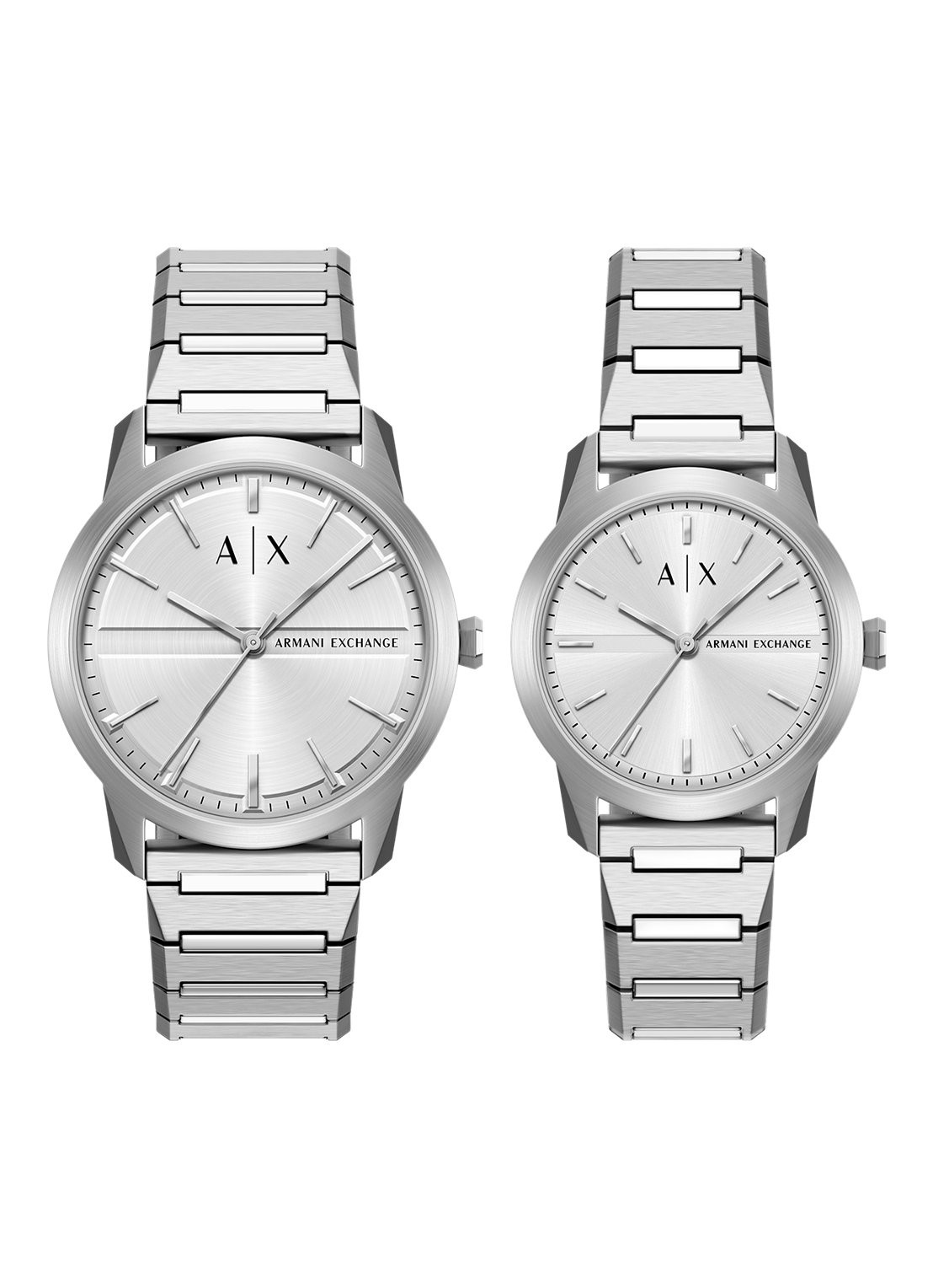 Armani Horloge set van 2 AX7180SET  - voorkant 6 zilver