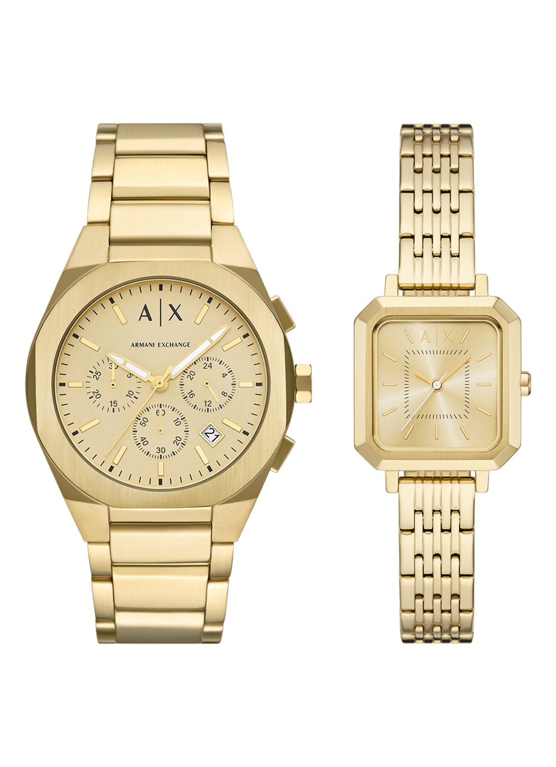 Armani Horloges set van 2 AX7171SET - voorkant goud
