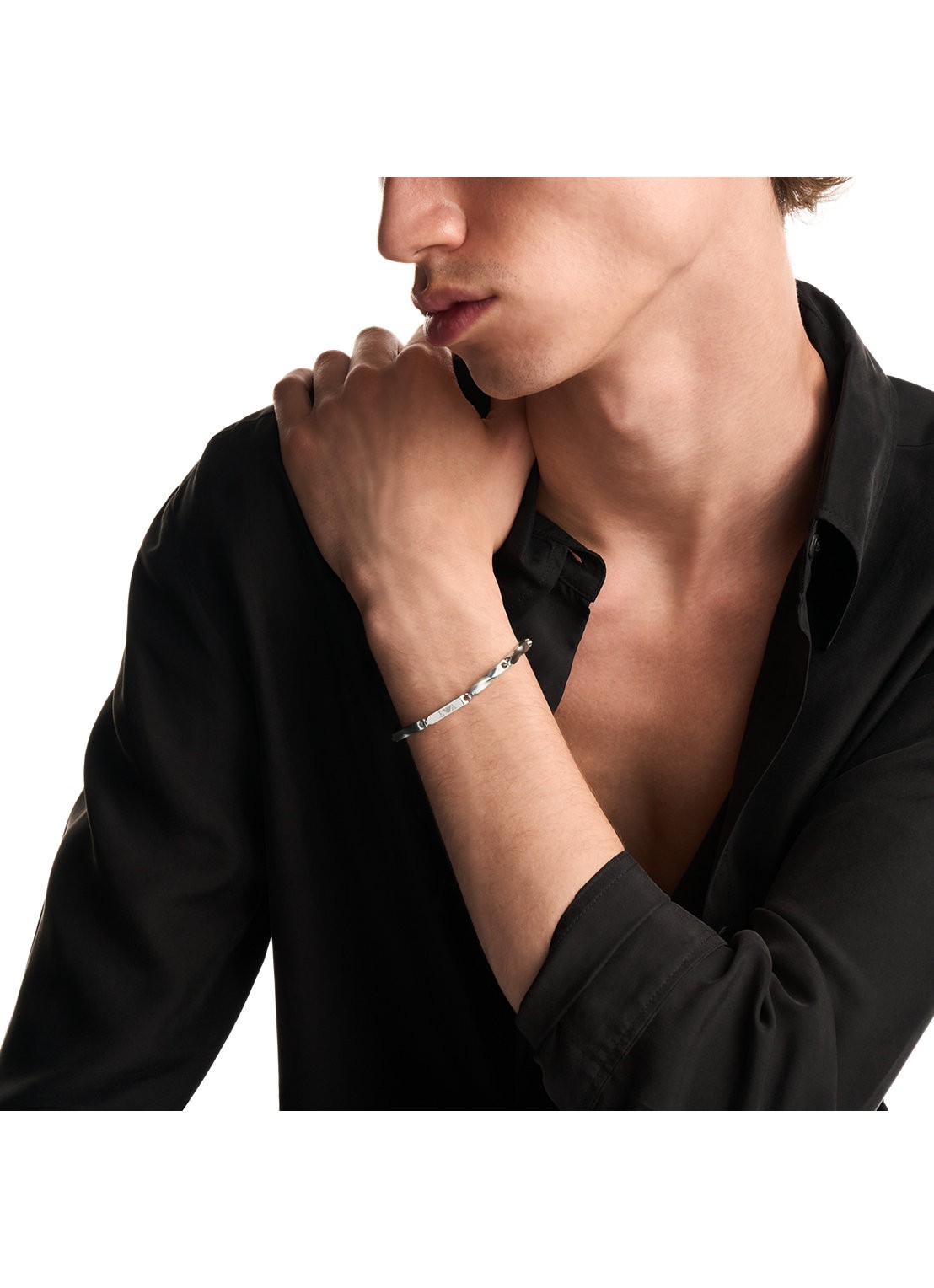 Armani Iconic Trend armband EGS3367040 - detail 3 zilver