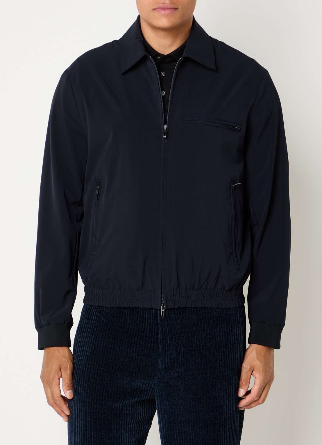Armani Jack in wolblend met steekzakken - detail 3 donkerblauw