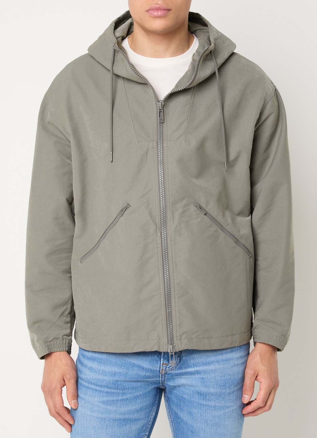 Armani Jack met capuchon en ritszakken - detail grijs
