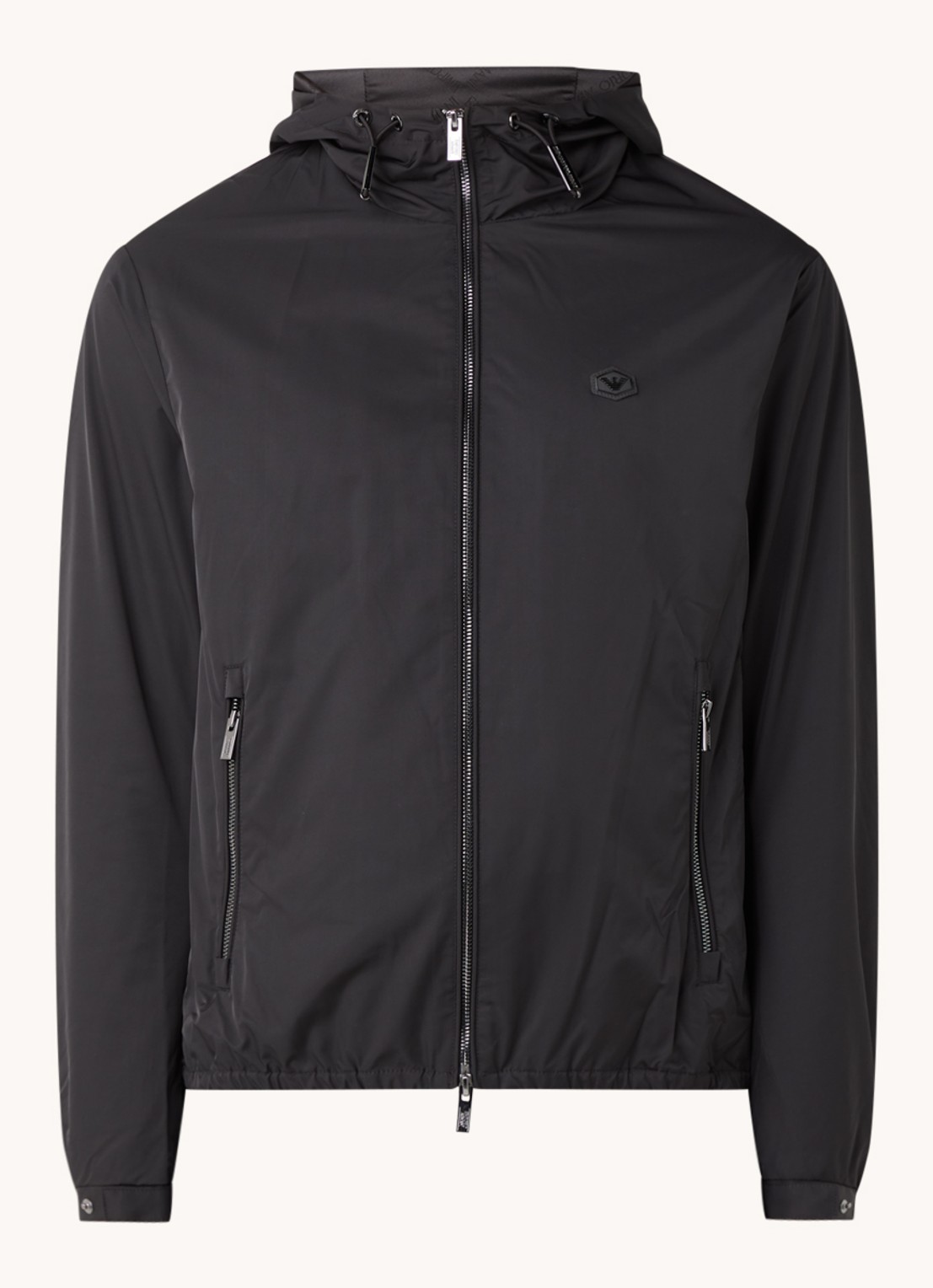 Armani Jack met capuchon en ritszakken - voorkant 2 zwart