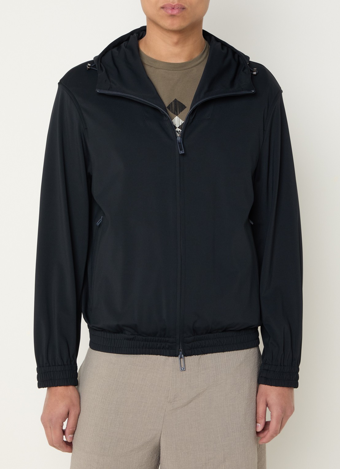 Armani Jack met capuchon en ritszakken - detail 3 donkerblauw