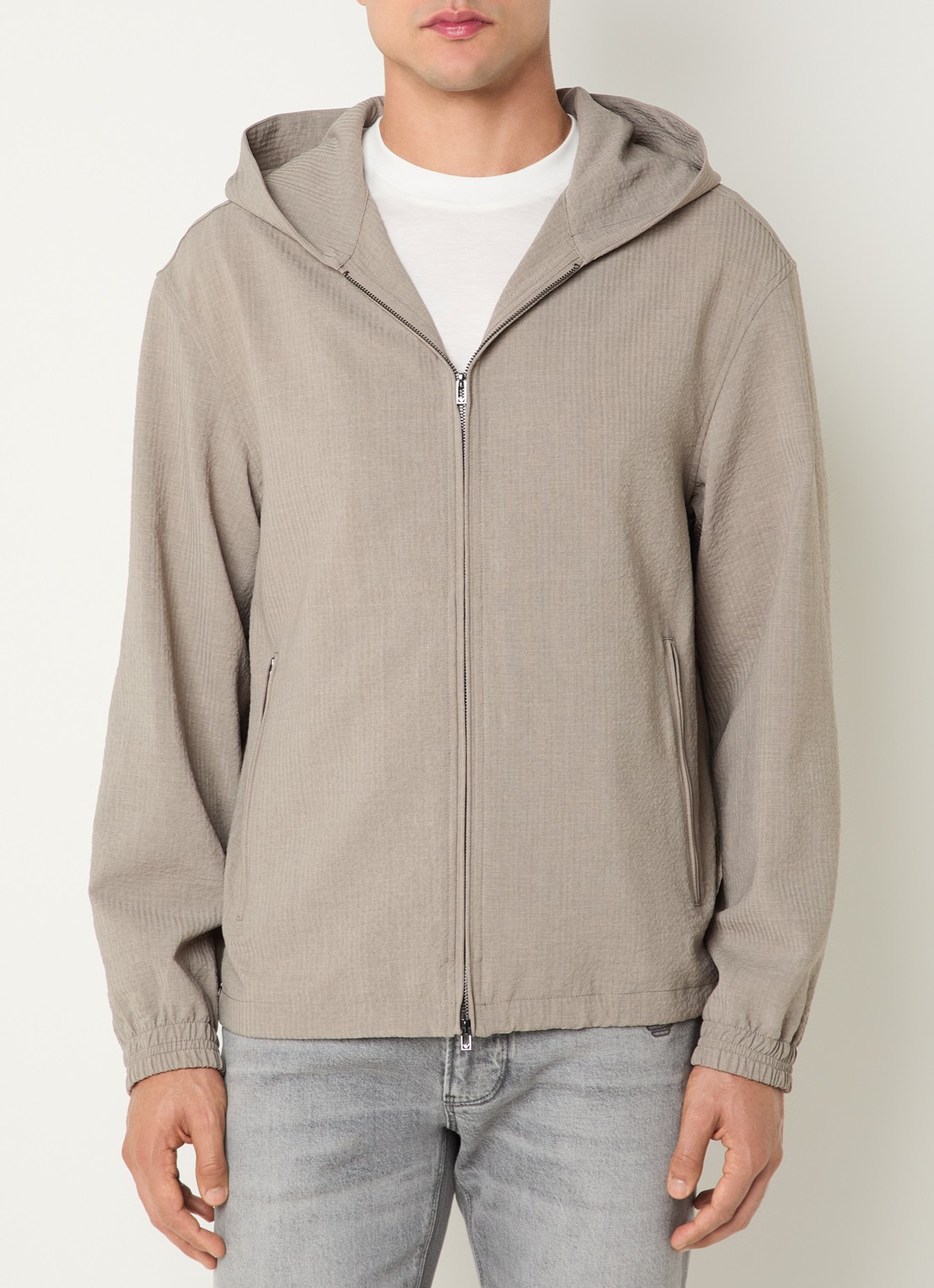 Armani Jack met capuchon en ritszakken - detail beige