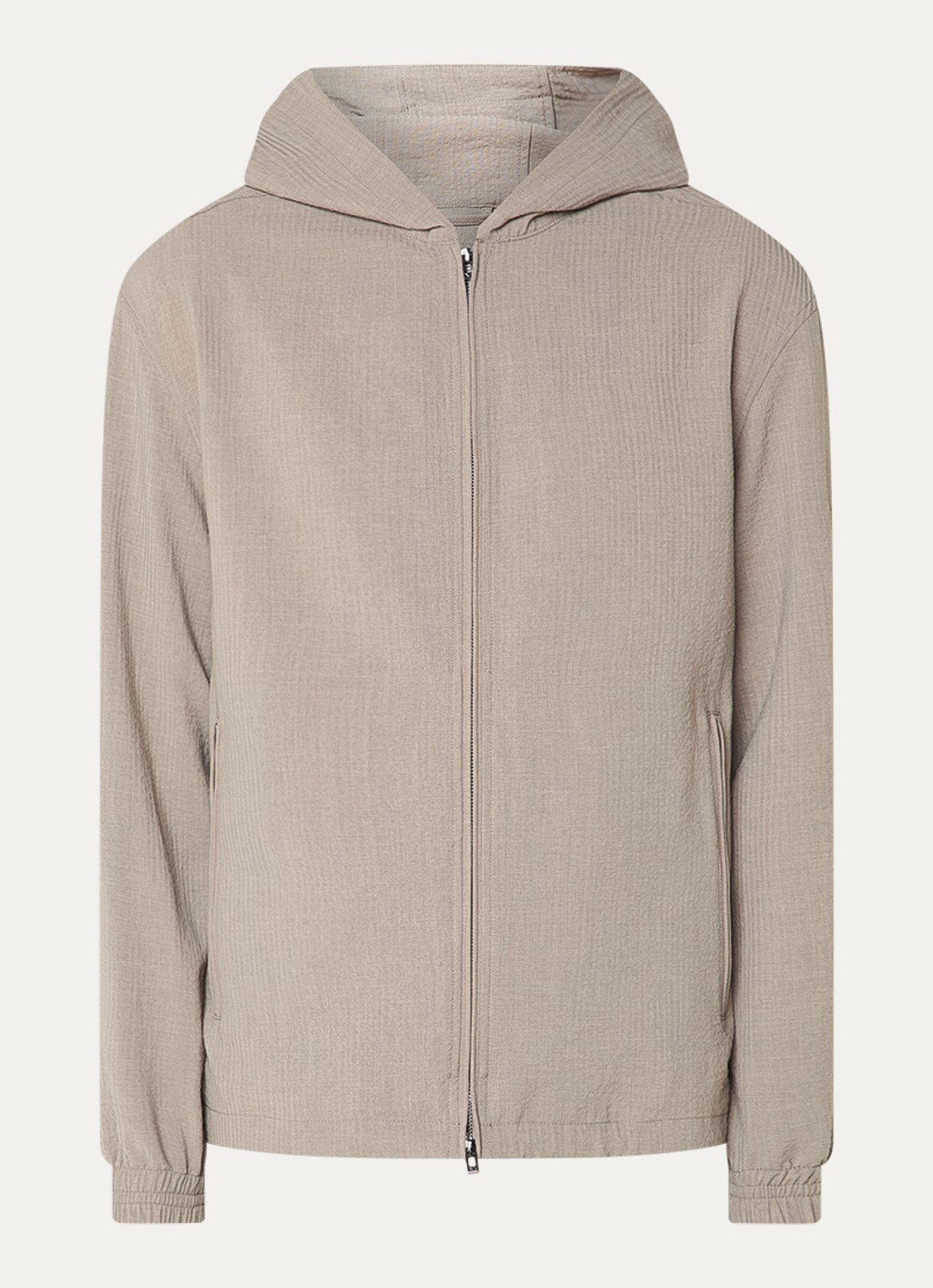 Armani Jack met capuchon en ritszakken - voorkant 2 beige