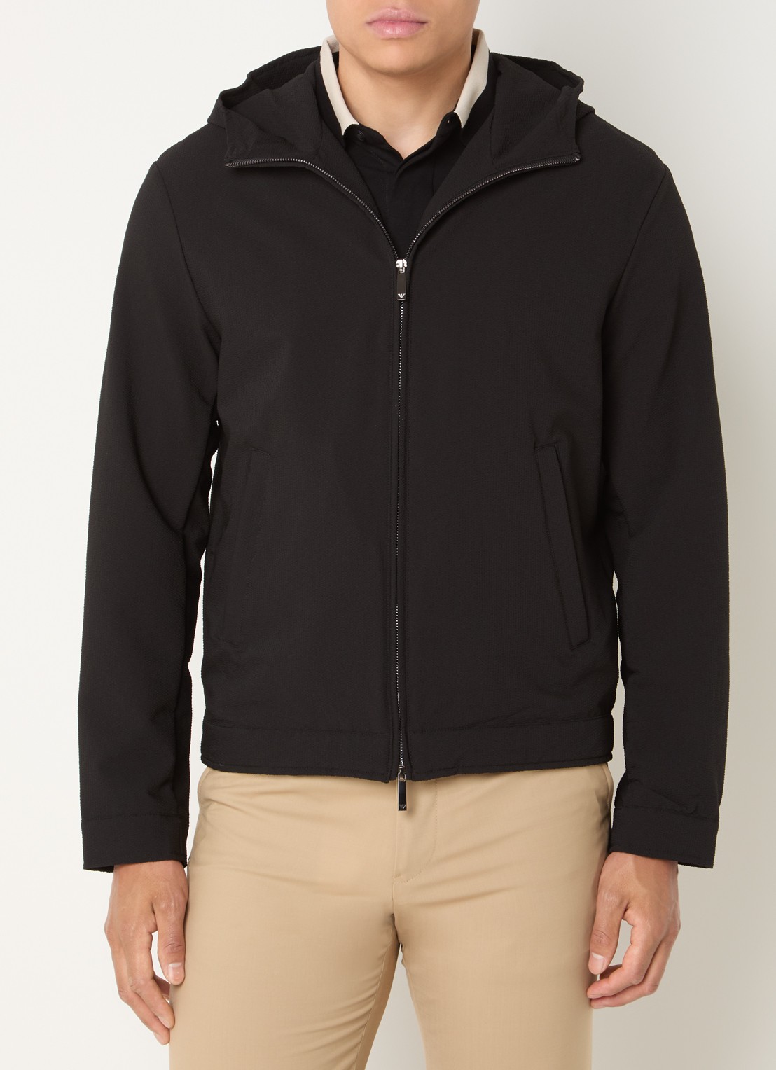 Armani Jack met capuchon en steekzakken - detail 4 zwart