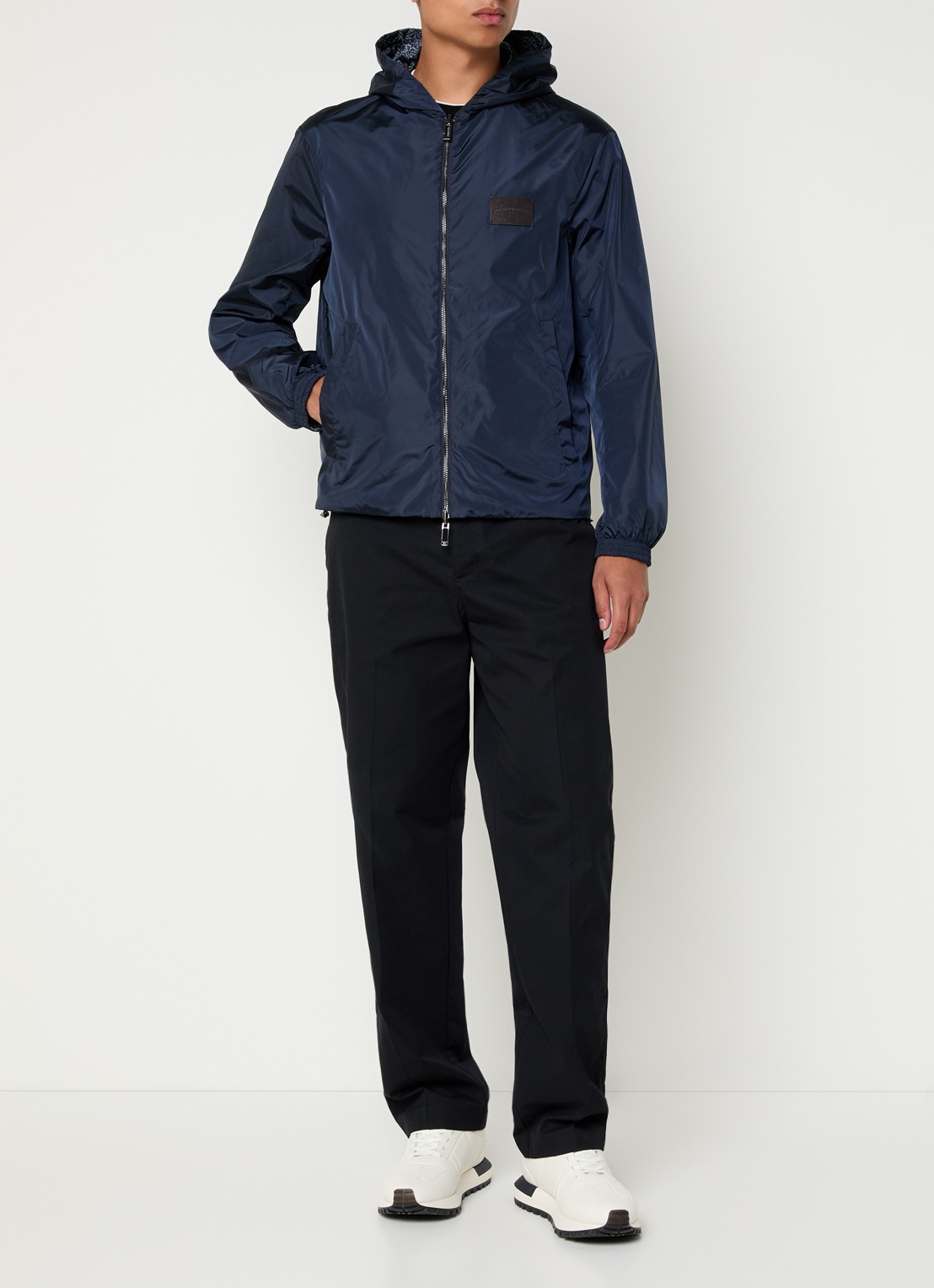 Armani Jack met grafische print - voorkant 4 donkerblauw