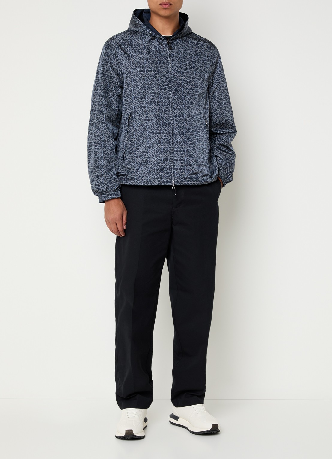 Armani Jack met grafische print - voorkant 5 donkerblauw