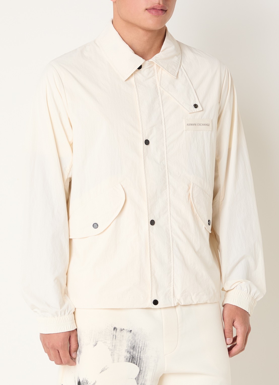 Armani Jack met klepzakken - detail 2 gebroken wit