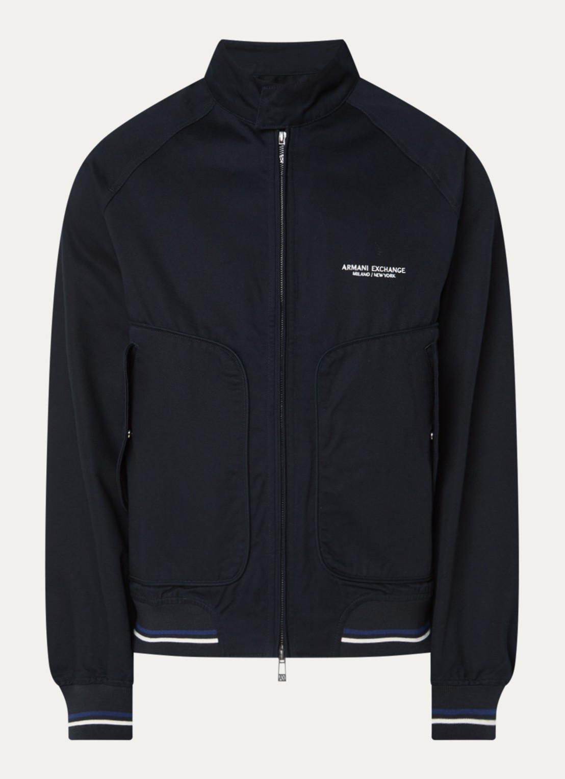 Armani Jack met klepzakken - voorkant 3 donkerblauw