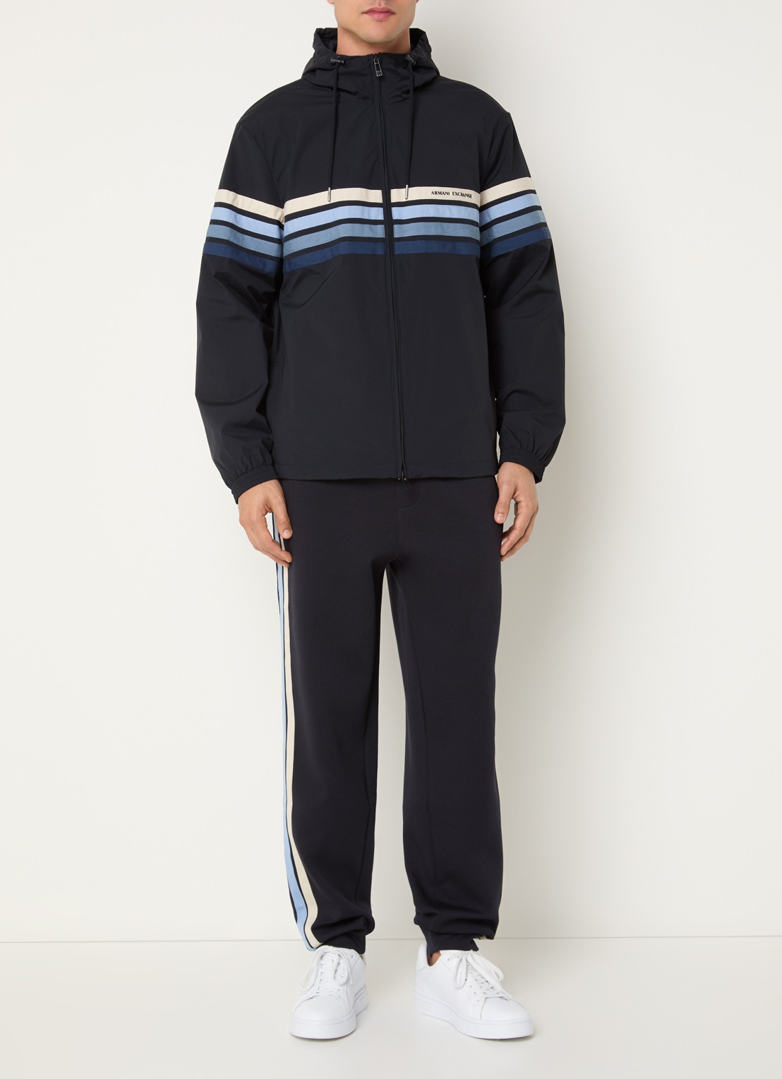 Armani Jack met logo en steekzakken - voorkant 2 donkerblauw