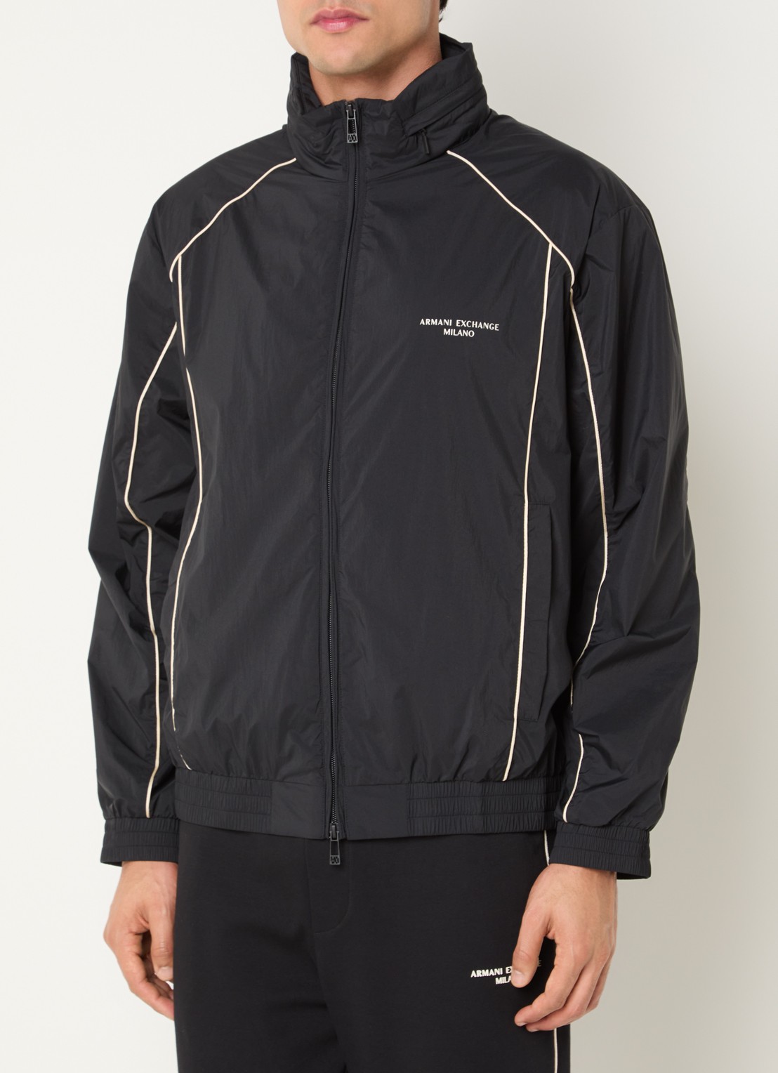 Armani Jack met logo en steekzakken - detail 3 zwart