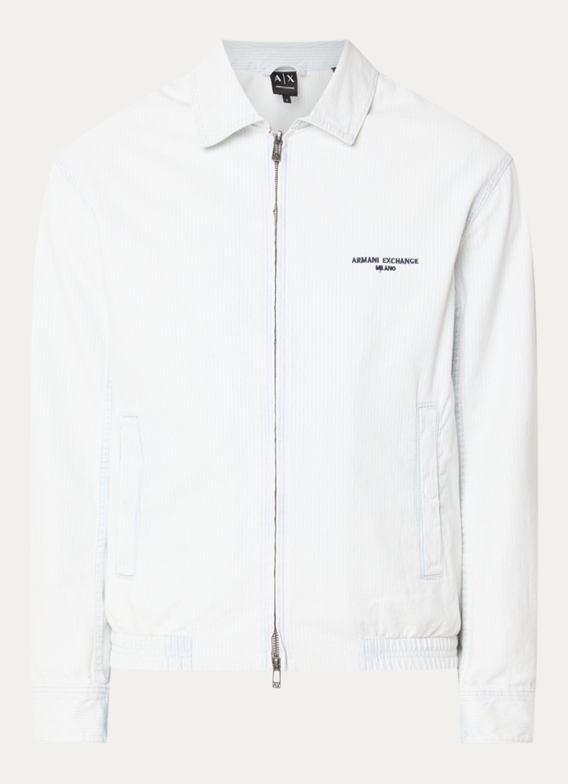 Armani Jack met logo en streepprint - voorkant lichtblauw