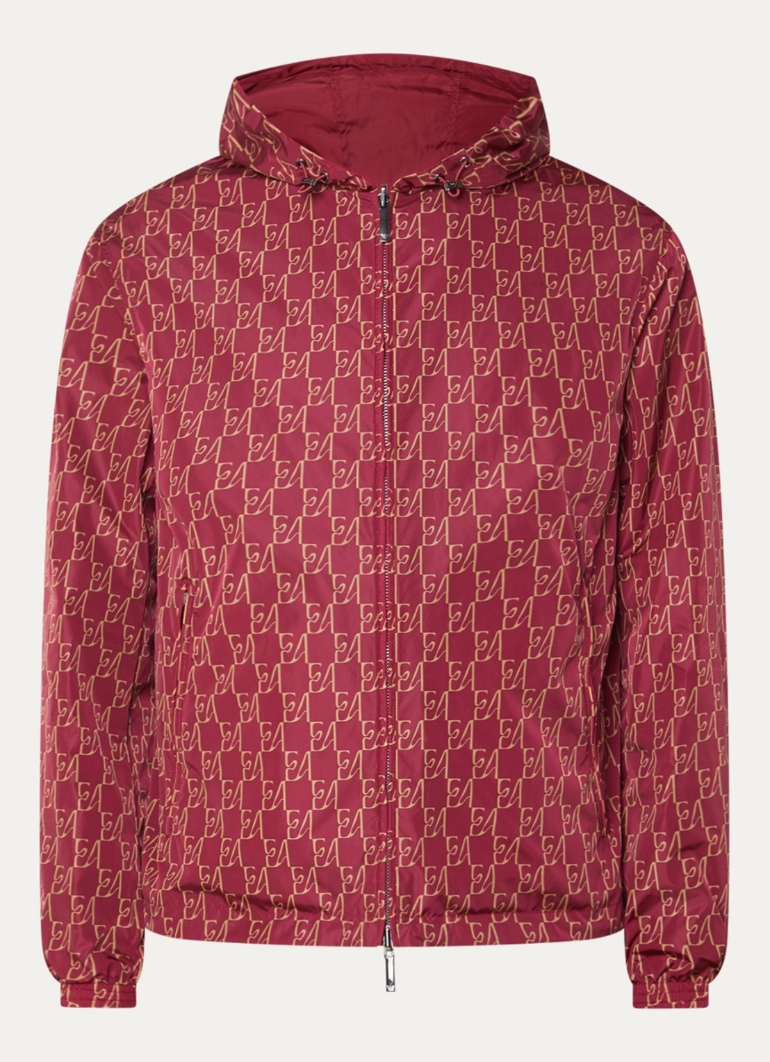 Armani Jack met logoprint en capuchon - voorkant 3 rood