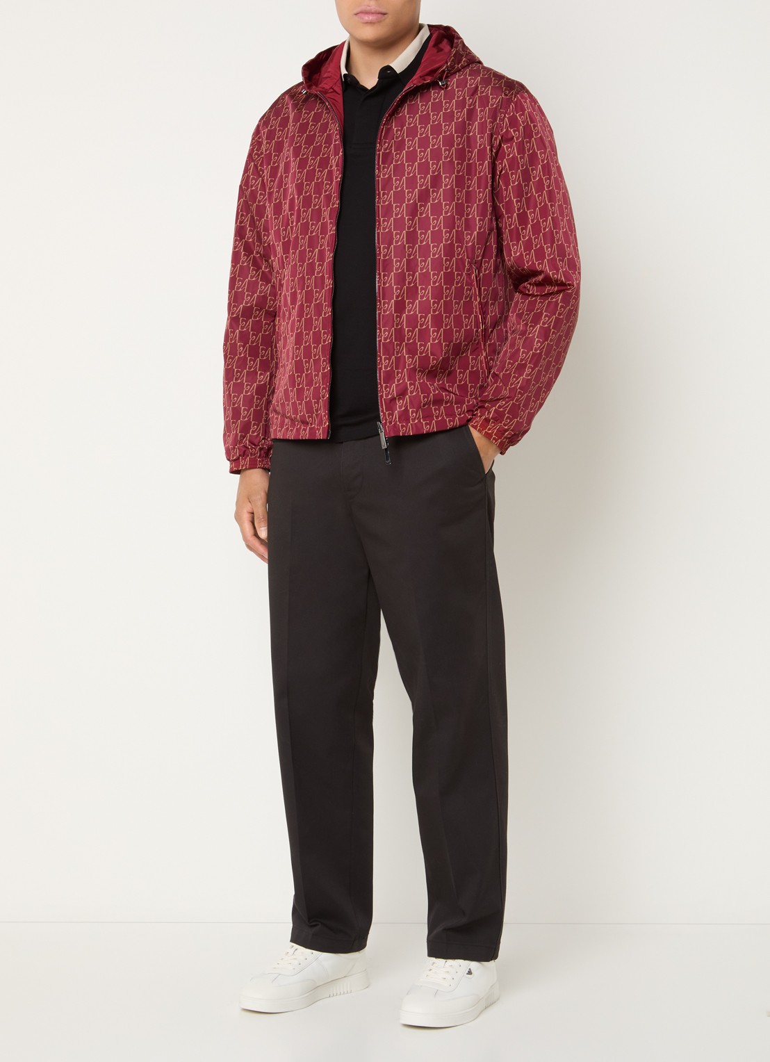 Armani Jack met logoprint en capuchon - voorkant 5 rood