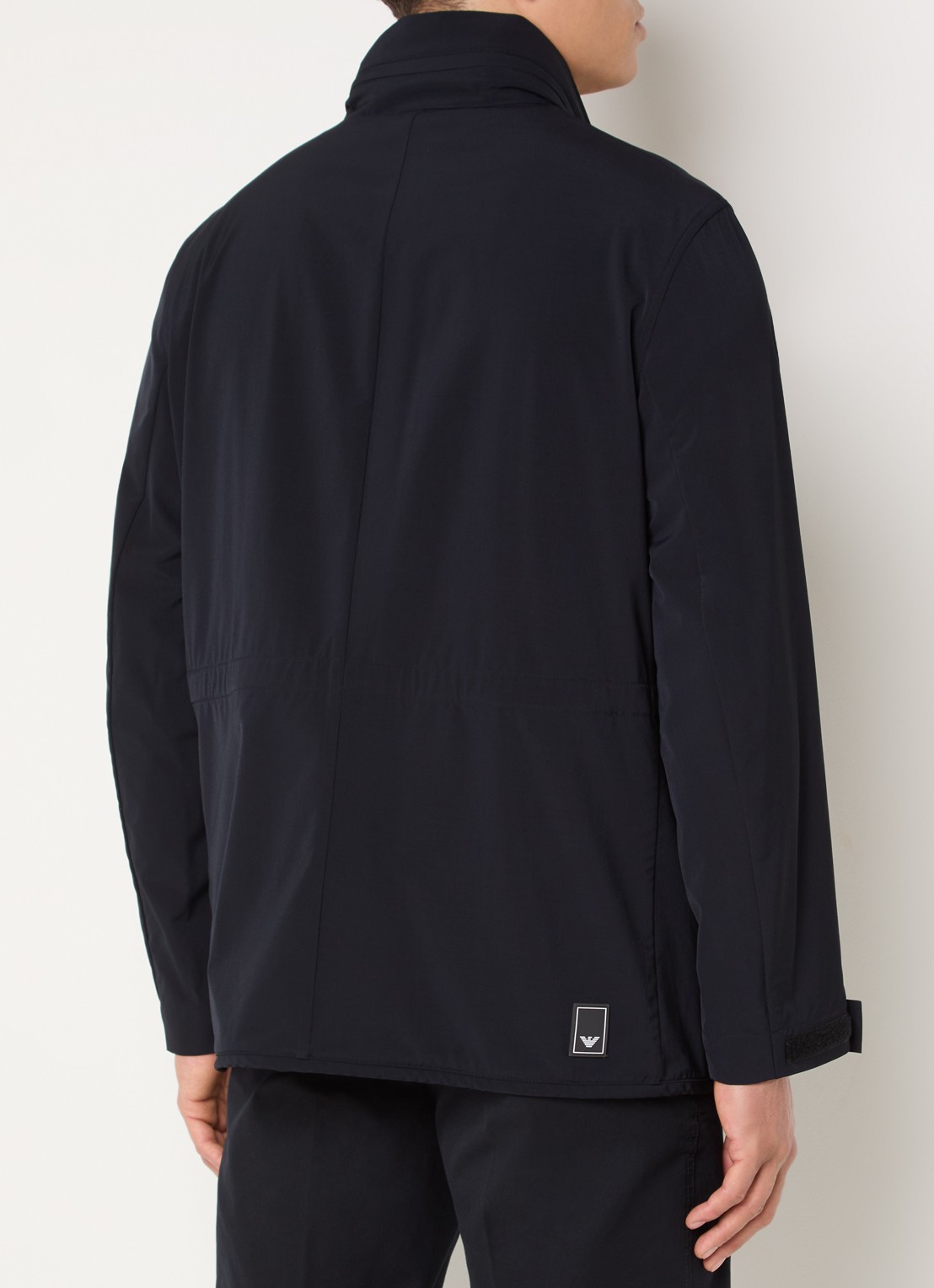 Armani Jack met opbergbare capuchon en klepzakken - achterkant 2 donkerblauw