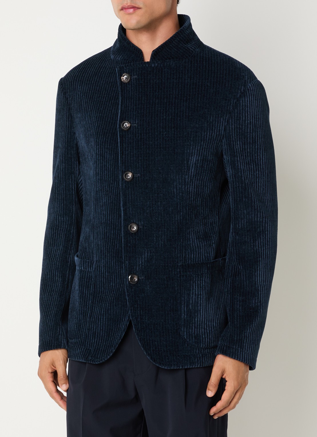Armani Jack van corduroy met opgestikte zakken - detail donkerblauw