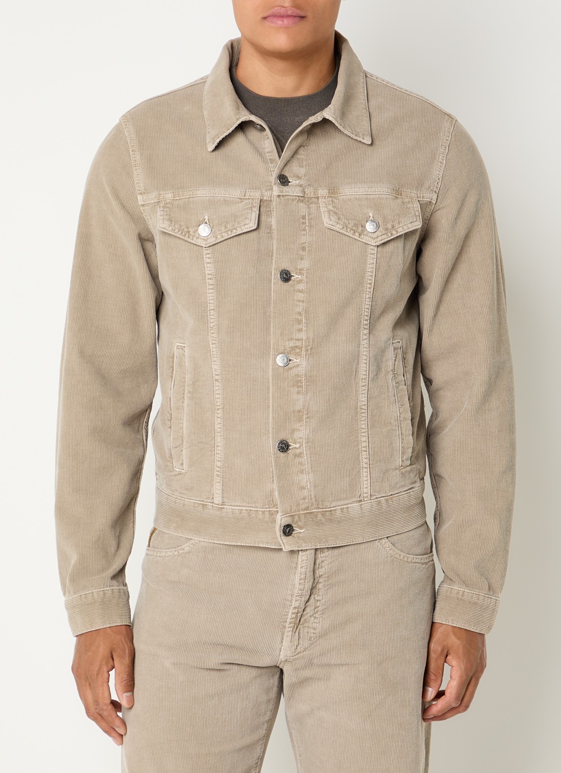 Armani Jack van corduroy met steekzakken - detail 4 lichtgrijs
