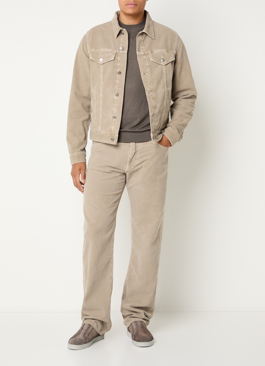 Armani Jack van corduroy met steekzakken - voorkant 2 lichtgrijs