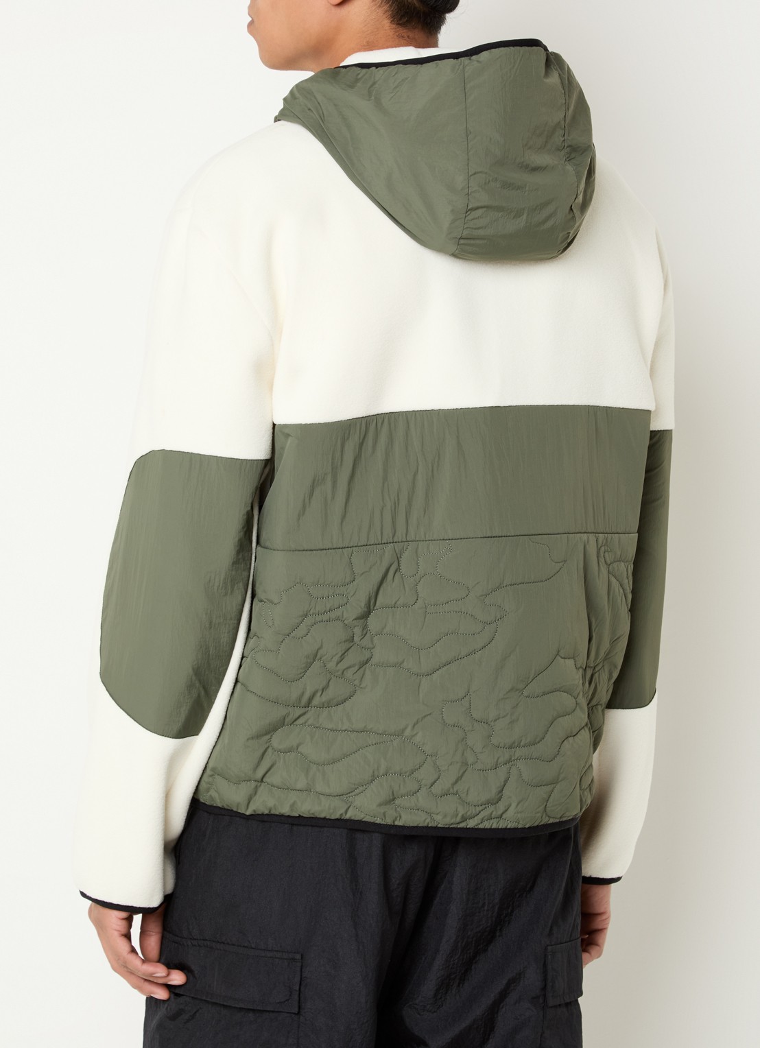 Armani Jack van fleece met capuchon en logo - achterkant groen