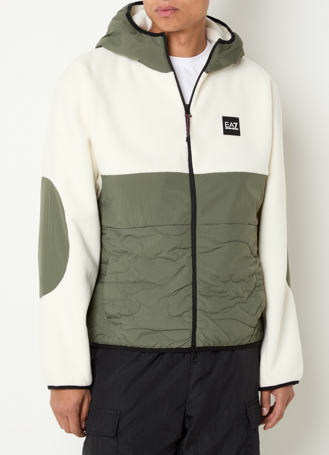 Armani Jack van fleece met capuchon en logo - detail 4 groen