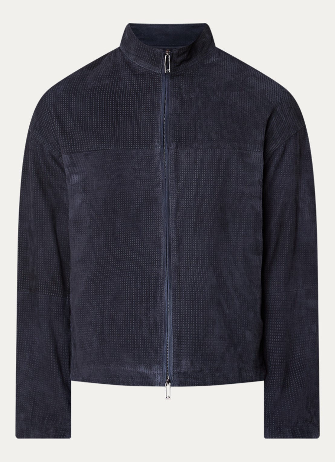 Armani Jack van geitenleer met steekzakken - voorkant 2 donkerblauw