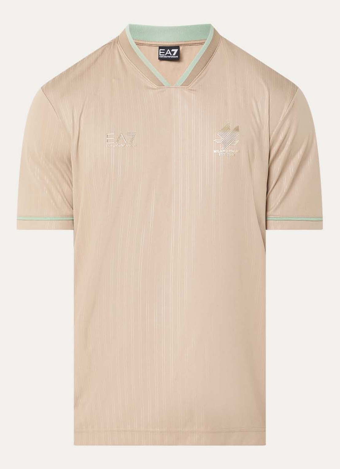 Armani Jersey T-shirt met logo - voorkant 3 camel