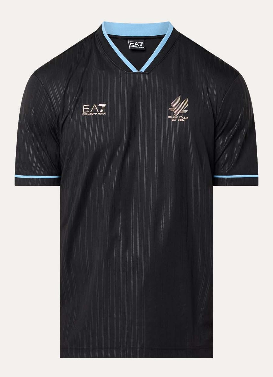 Armani Jersey T-shirt met logo - voorkant zwart
