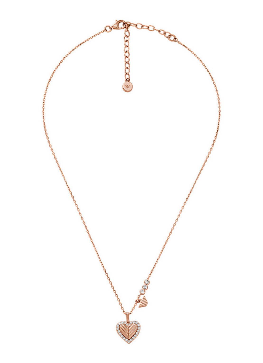 Armani Ketting met hanger EG3625221 - detail roségoud