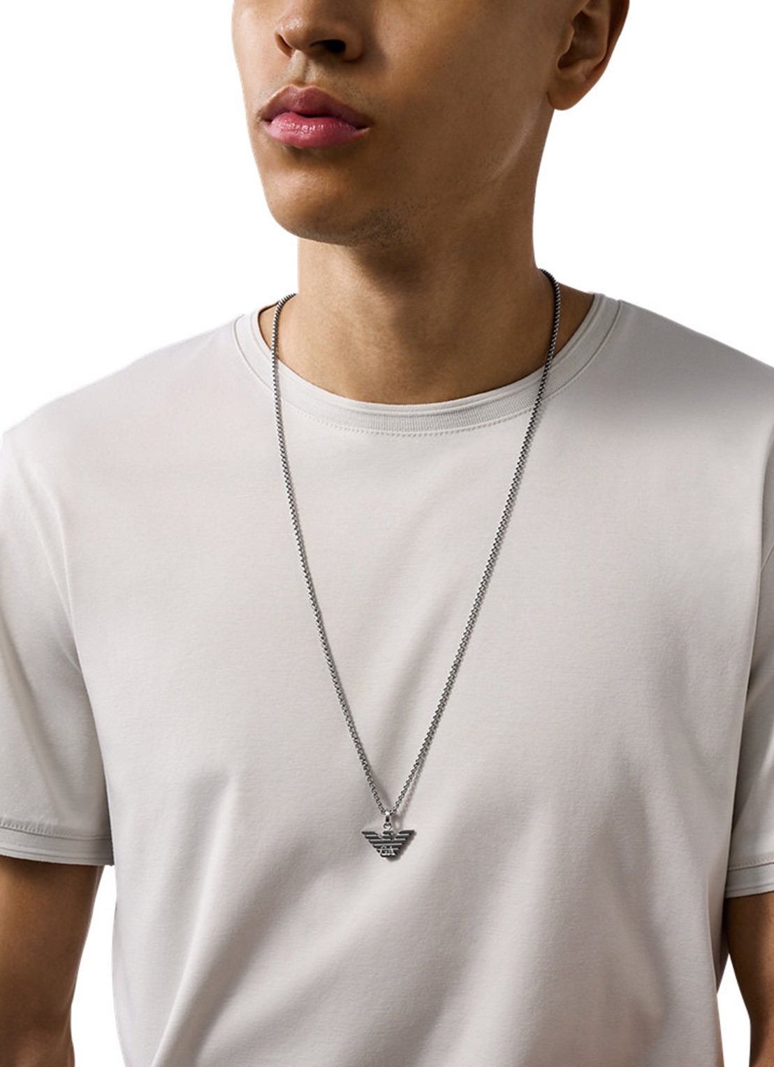 Armani Ketting met logo EGS3169040 - detail 2 zilver