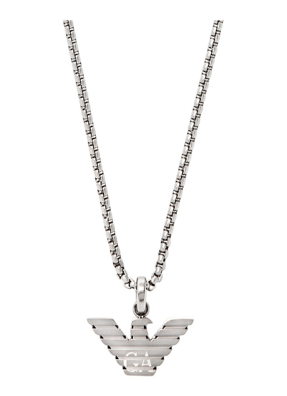 Armani Ketting met logo EGS3169040 - voorkant 3 zilver