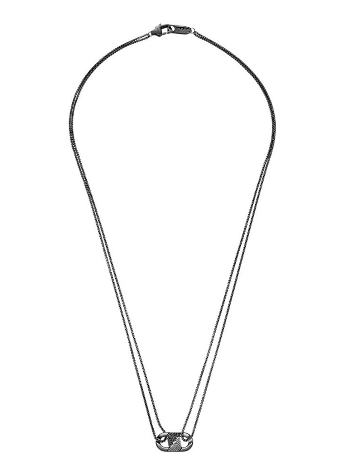 Armani Ketting met logo EGS3172001 - detail antraciet