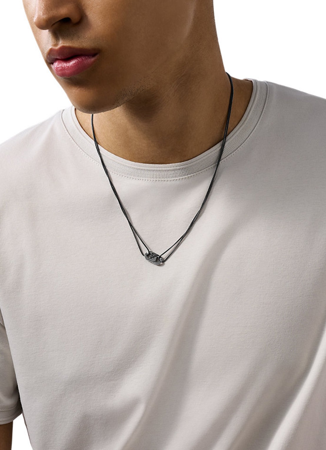 Armani Ketting met logo EGS3172001 - detail 2 antraciet