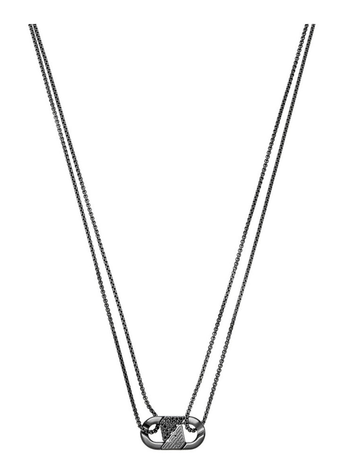 Armani Ketting met logo EGS3172001 - voorkant 3 antraciet