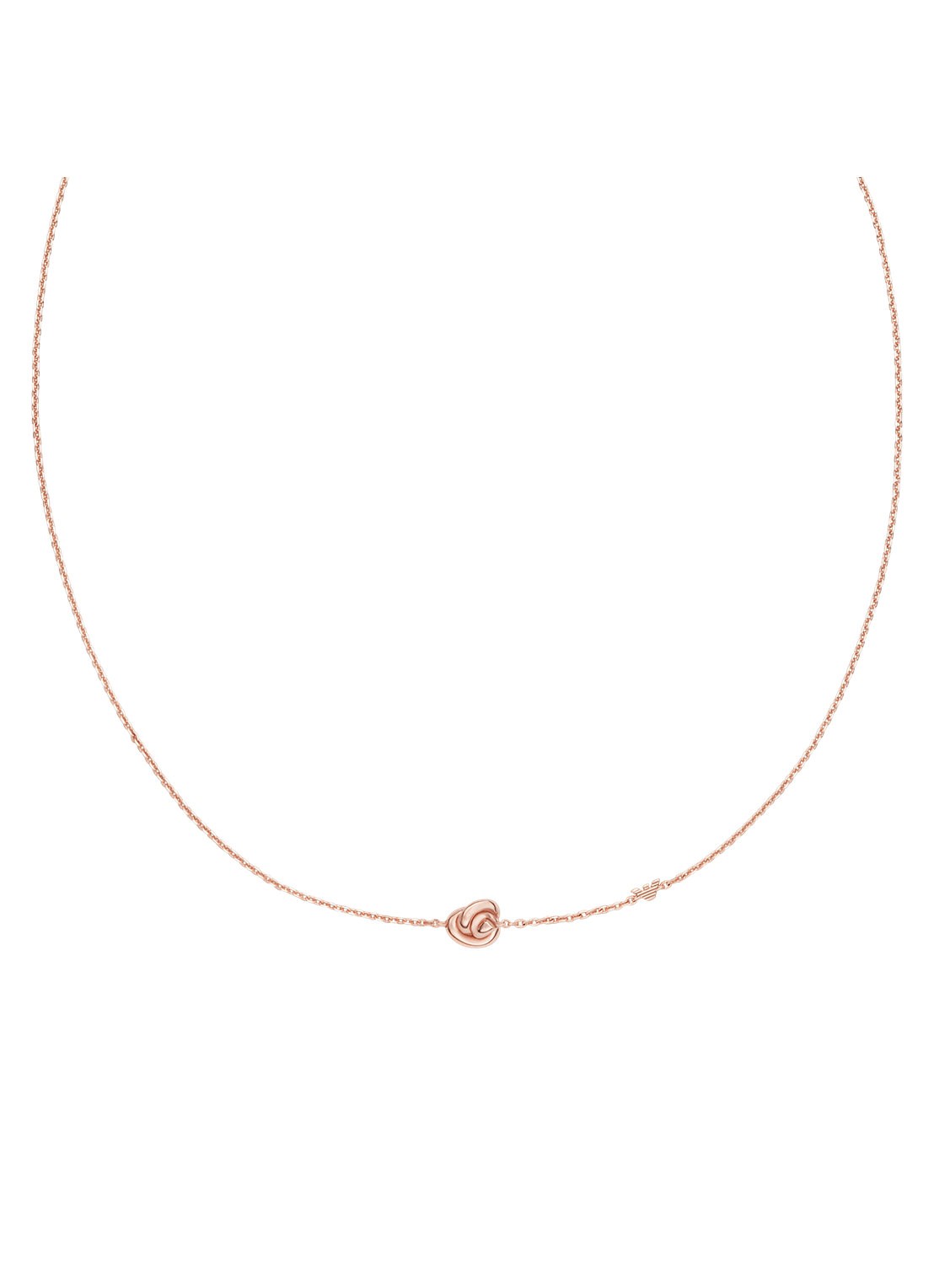 Armani Ketting van zilver EG3640221 - voorkant roségoud