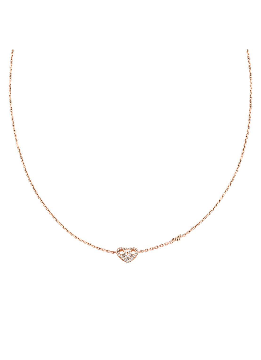 Armani Ketting van zilver EG3648221 - voorkant roségoud