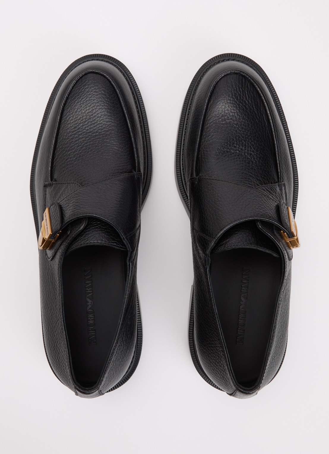 Armani Loafer van kalfsleer met gespdetail - detail 3 zwart