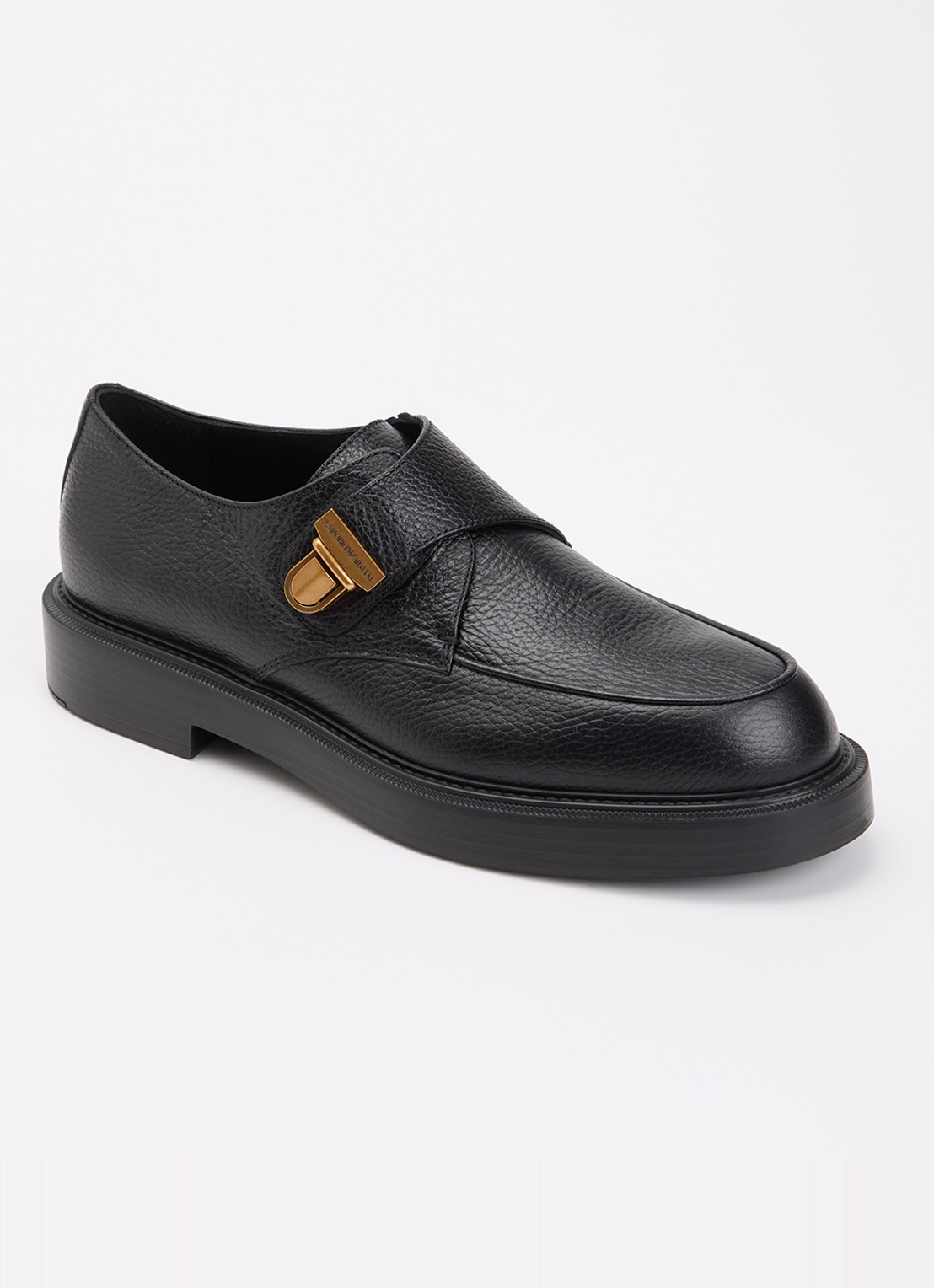Armani Loafer van kalfsleer met gespdetail - voorkant 5 zwart