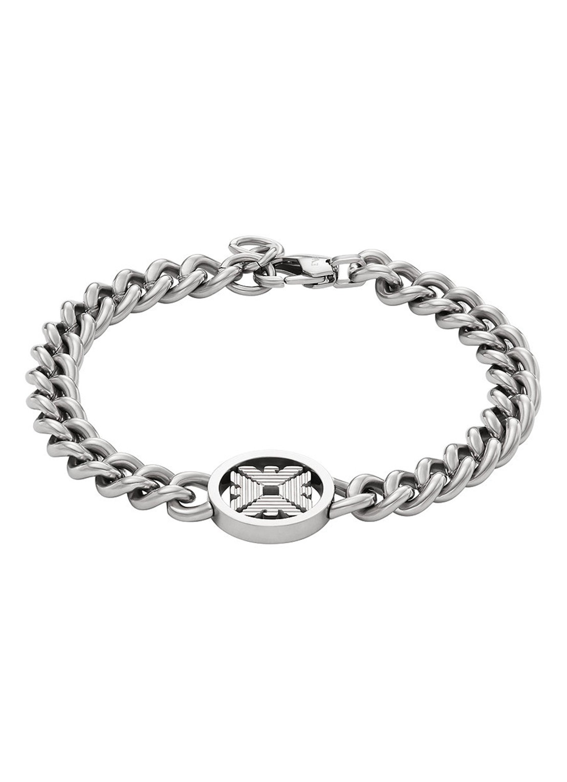 Armani Logo Essentials schakelarmband EGS3041040 - voorkant zilver