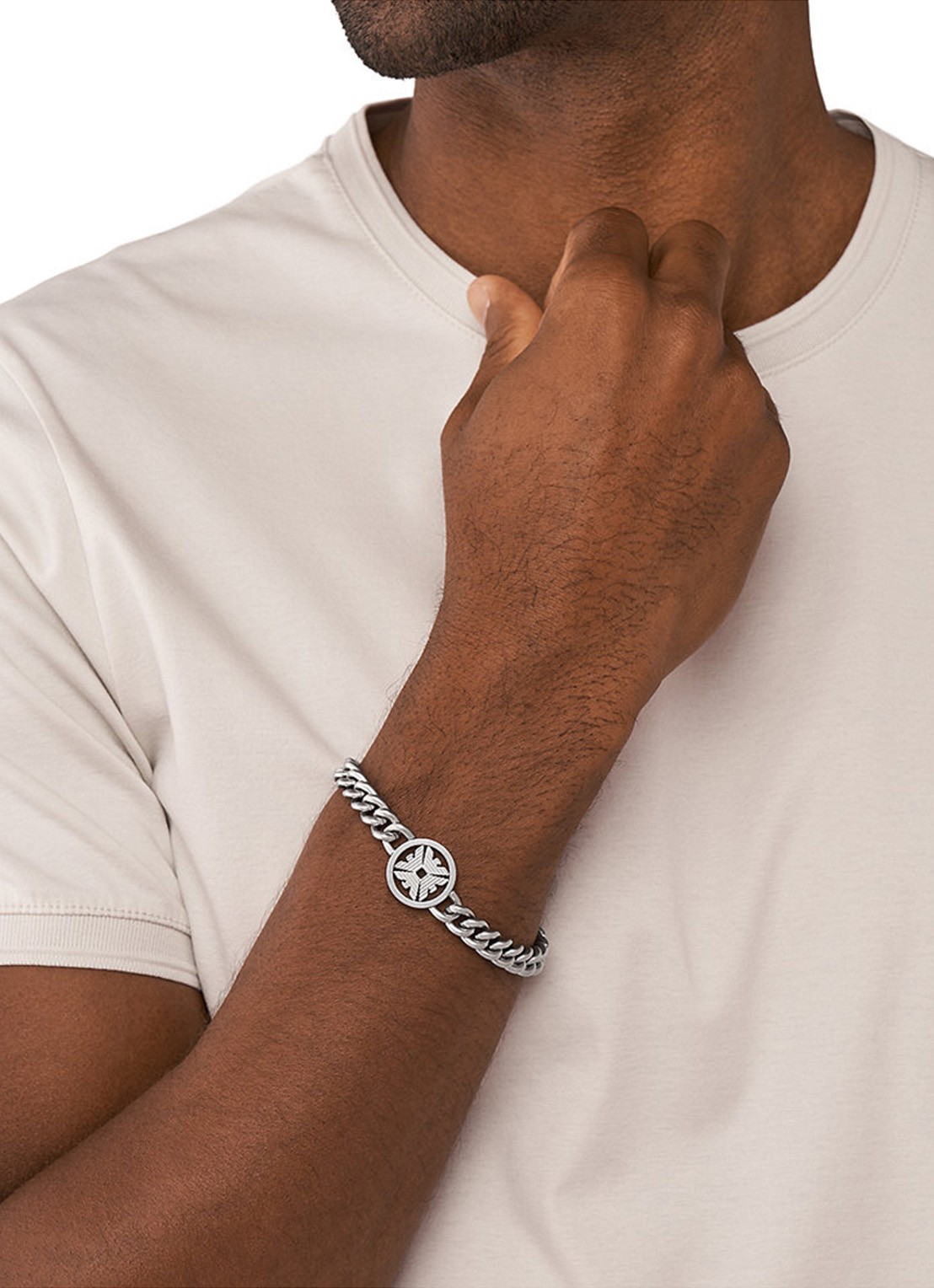 Armani Logo Essentials schakelarmband EGS3041040 - voorkant 2 zilver