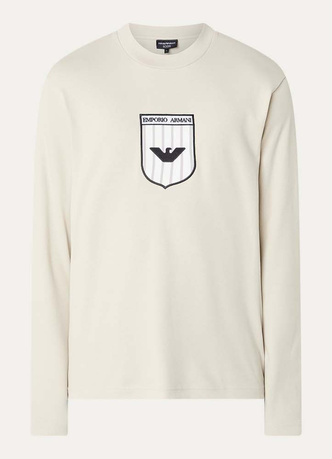 Armani Longsleeve met backprint - voorkant beige