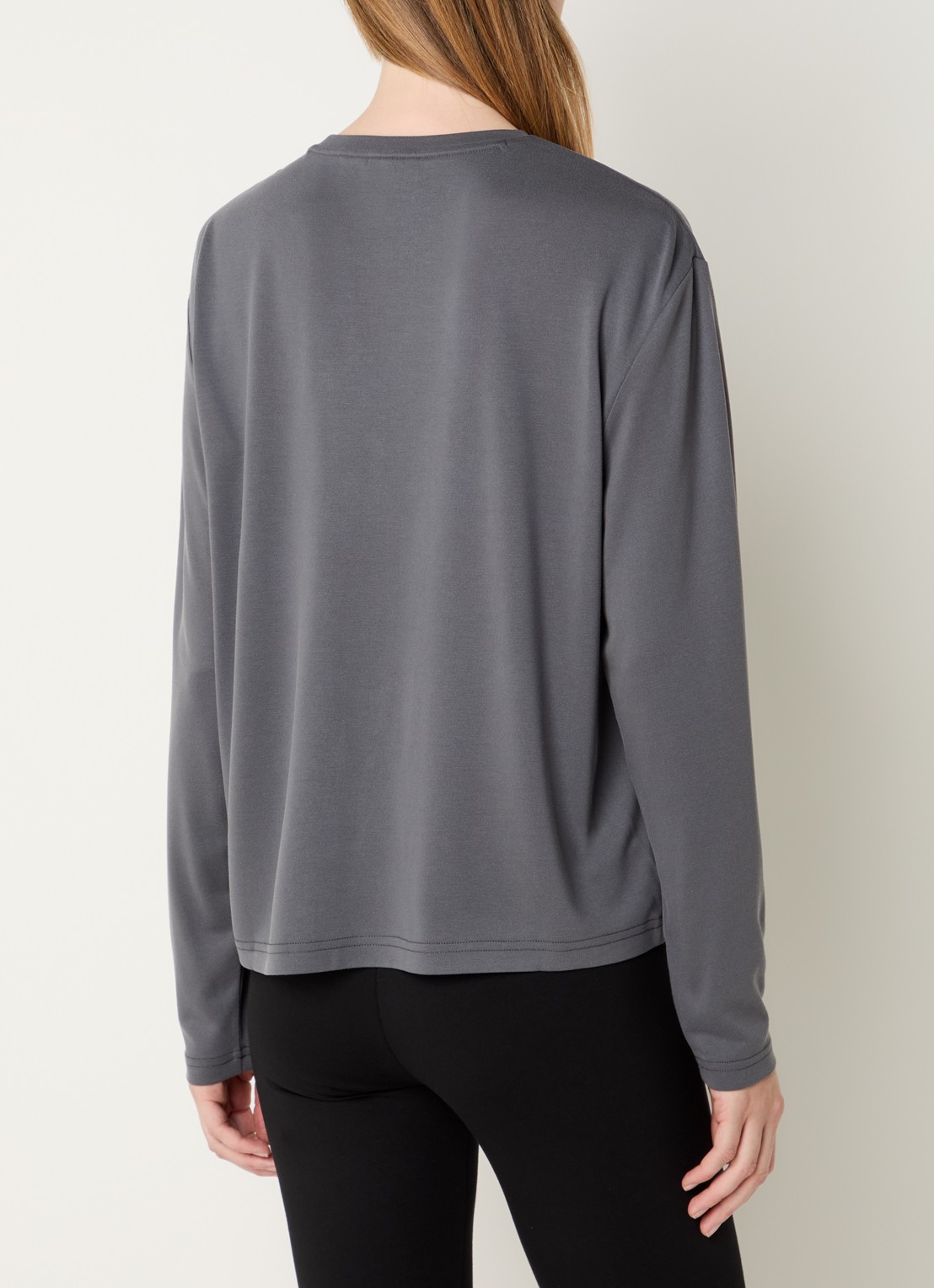 Armani Longsleeve met logo en stretch - achterkant 4 middengrijs