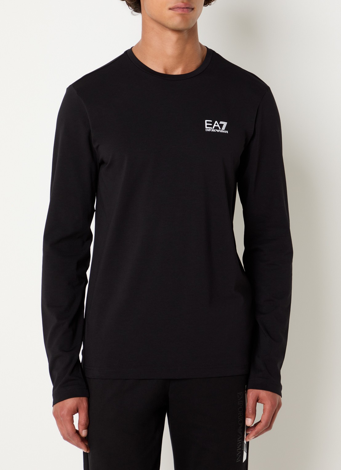 Armani Longsleeve met logo - detail 4 zwart