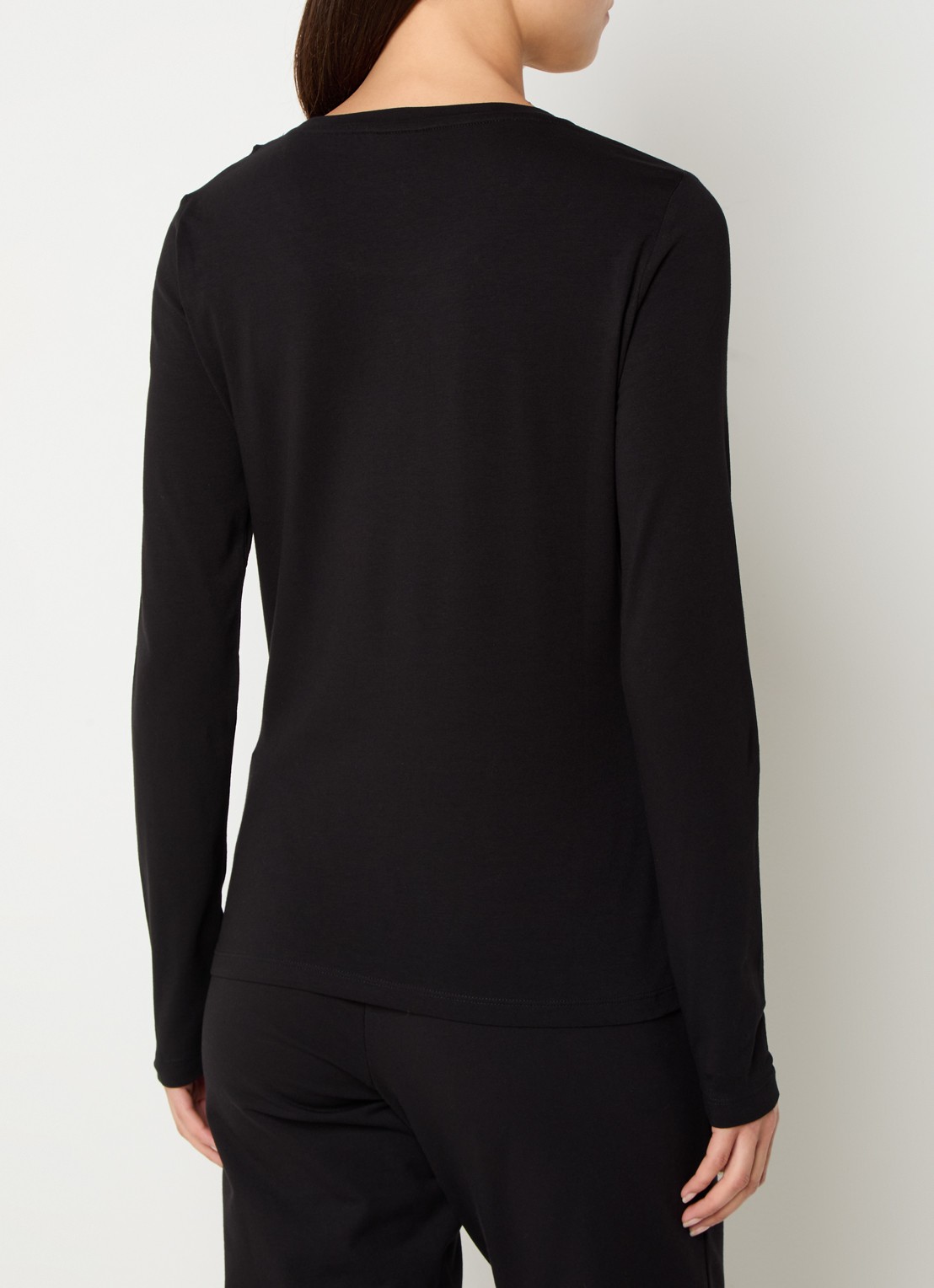 Armani Longsleeve met logo  - achterkant 3 zwart
