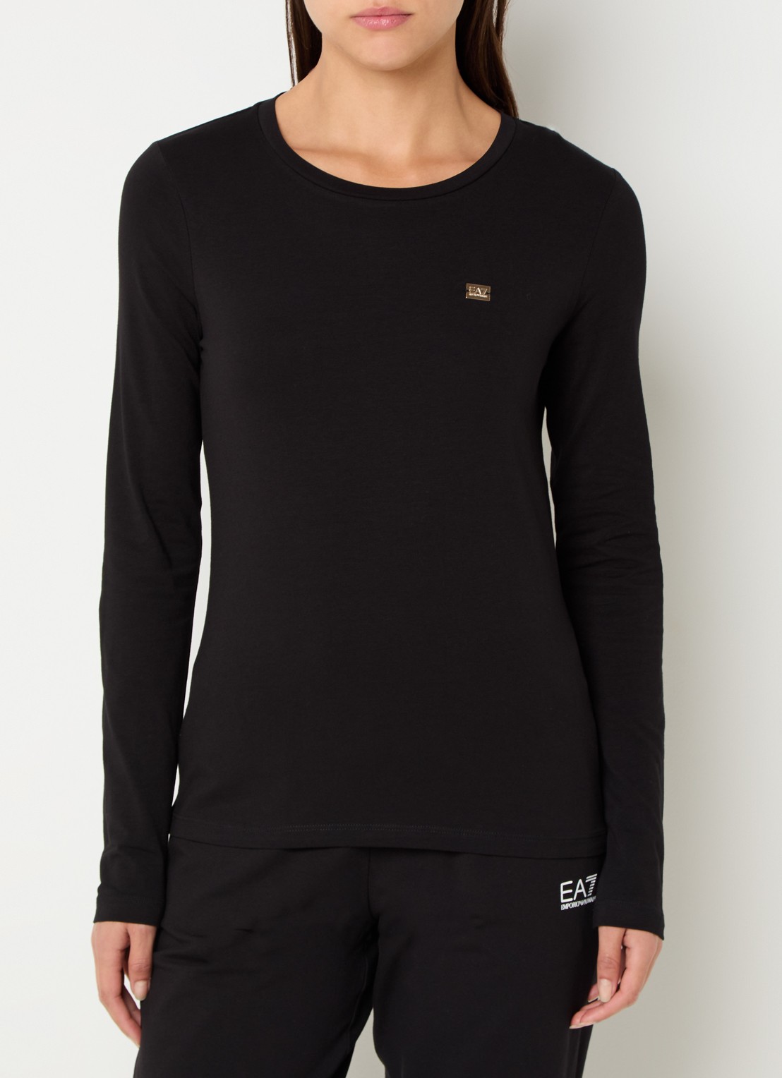 Armani Longsleeve met logo  - detail 4 zwart